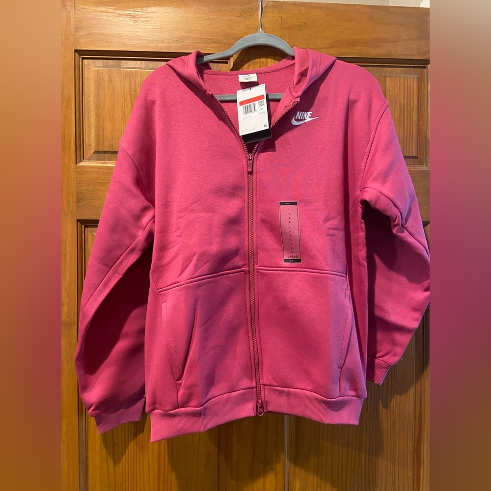 NWT! Nike Kids Pink Hoodie jacket Sz L